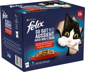 Purina Felix Doppelt Lecker Geschmacksvielfalt aus dem Wasser in Gelee, 1.02kg