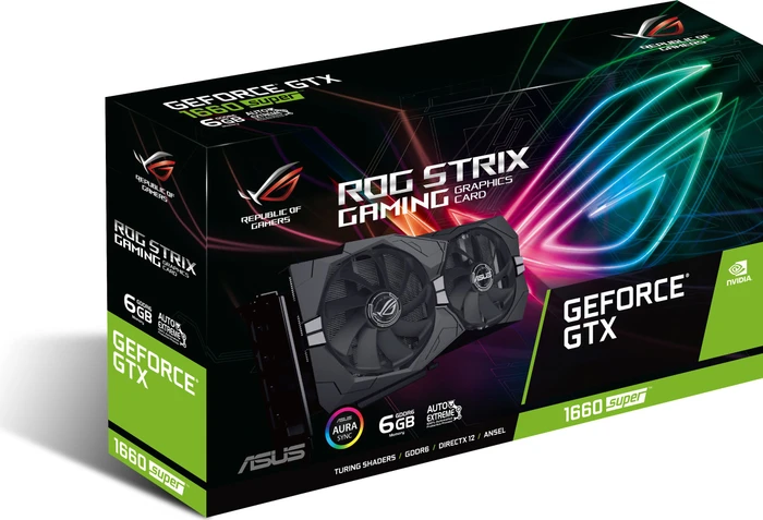 ASUS ROG Strix GeForce GTX 1660 SUPER, ROG-STRIX-GTX1660S-6G-GAMING, 6GB GDDR6, 2x HDMI, 2x DP