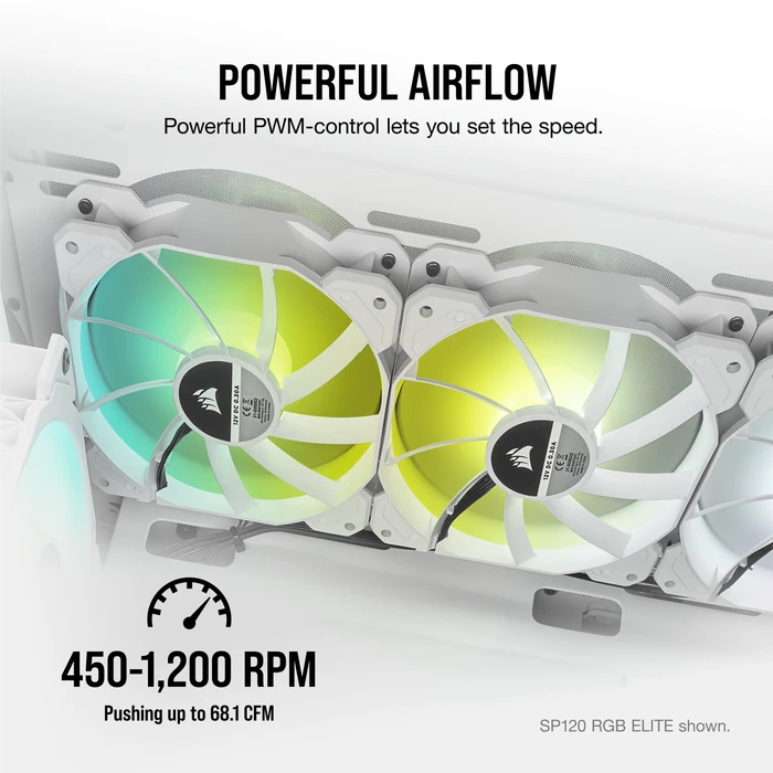 Corsair SP Series iCUE SP140 RGB Elite Dual Fan Kit, weiß, LED-Steuerung, 140mm, 2er-Pack