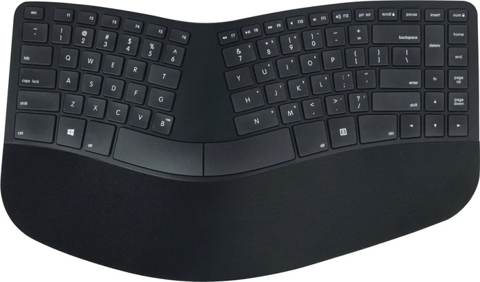 Matias Sculpted Ergonomic Rechargeable Keyboard for PC, schwarz, USB, DE