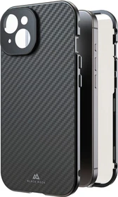 Black Rock 360° Glass Case für Apple iPhone 15 Carbon