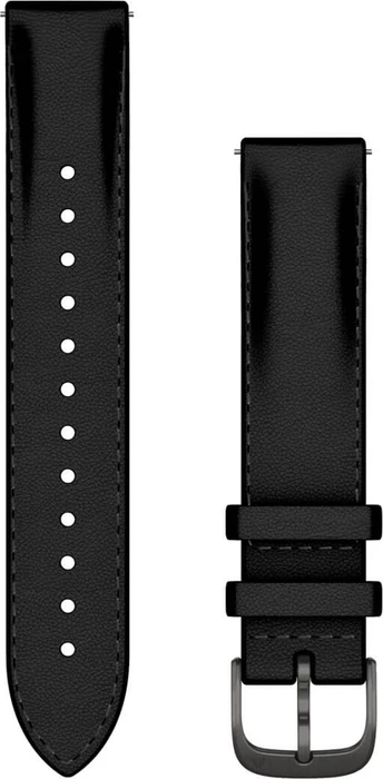 Garmin Schnellwechsel Ersatzarmband 18mm Leder black/brushed slate