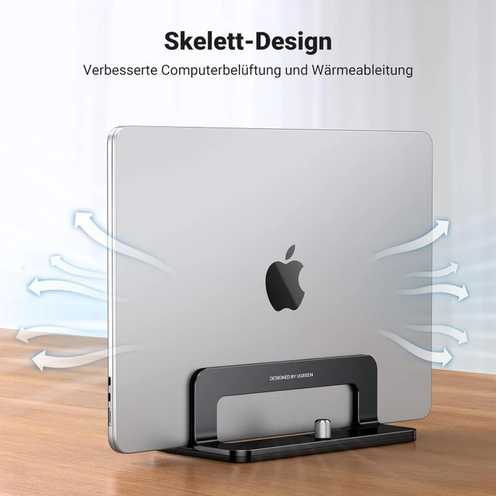 Ugreen Vertikaler Laptopständer, schwarz, verstellbar