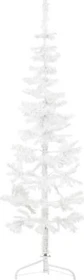 vidaXL Künstlicher Weihnachtsbaum halbrund schlank weiß, 150cm