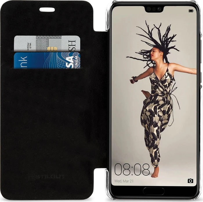 Stilgut Book Type NFC/RFID Blocking Cover für Huawei P20 schwarz