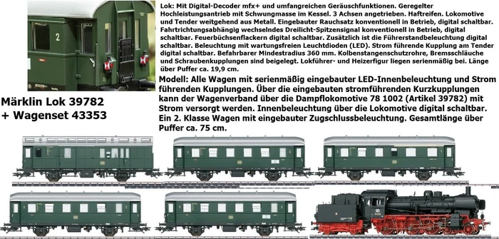 Märklin - Spur H0 Dampflok - Dampflokomotive Baureihe 78.10