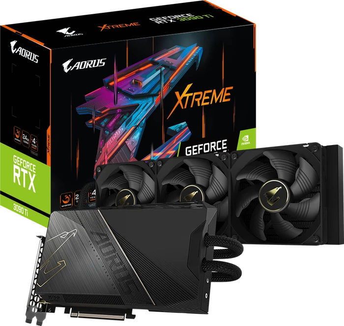 GIGABYTE AORUS GeForce RTX 3090 Ti Xtreme Waterforce 24G, 24GB GDDR6X, HDMI, 3x DP