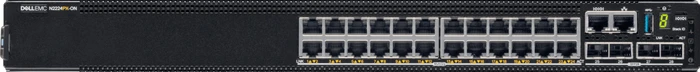 Dell EMC Networking N Series PowerSwitch N2200 Rackmount 2.5G Managed Stacking Switch, 24x RJ-45, 4x SFP28, 1080W PoE++, Front to Back Airflow