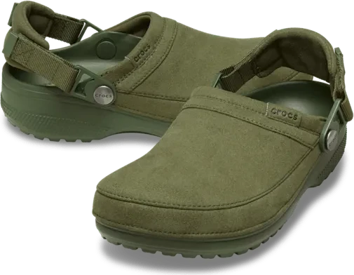 Crocs Classic Crafted Vegan Suede Clog army green