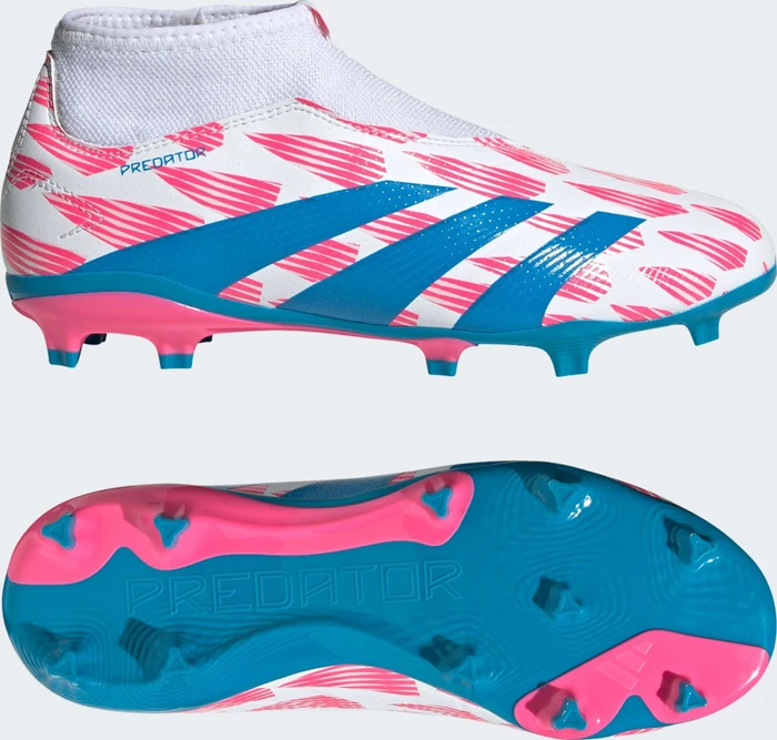 adidas Predator League Laceless FG cloud white/solar blue/solar pink (Junior)