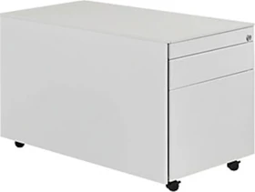 mauser Rollcontainer line, 1x Utensilienauszug, 1x Materialschublade, 1x Hängeregistratur, lichtgrau
