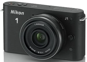 Nikon 1 J1 schwarz mit Objektiv 1 NIKKOR 10mm 2.8