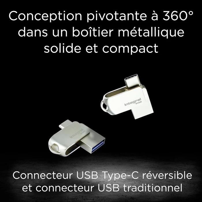 Integral 360-C Dual 64GB, USB-A + USB-C, USB 3.2 Gen 1×1