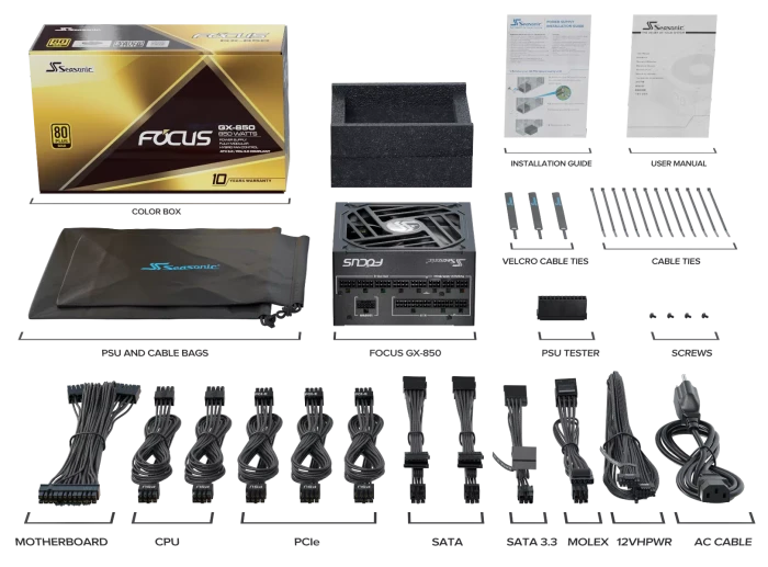 Seasonic Focus GX 850W, ATX 3.0