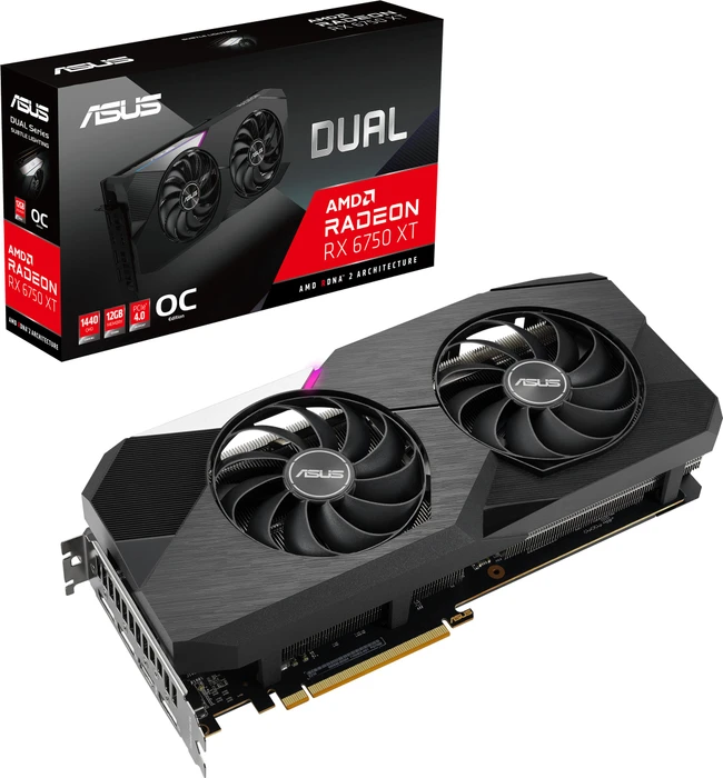 ASUS Radeon RX 6750 XT Dual OC, DUAL-RX6750XT-O12G, 12GB GDDR6, HDMI, 3x DP