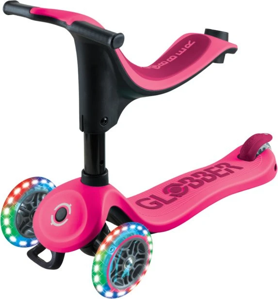Globber Go Up Sporty Lights 360° Kickboard fuchsia pink