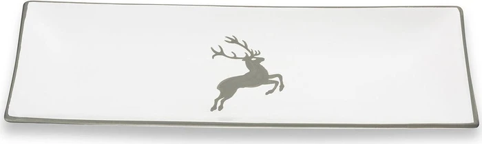 Gmundner Keramik Grauer Hirsch Platte 36x15cm