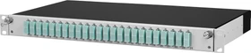Metz Connect OpDAT slide R splice LWL-Patchpanel SC-D Kupplungen, OM3 aqua, 24-Port, 1HE, 1HE