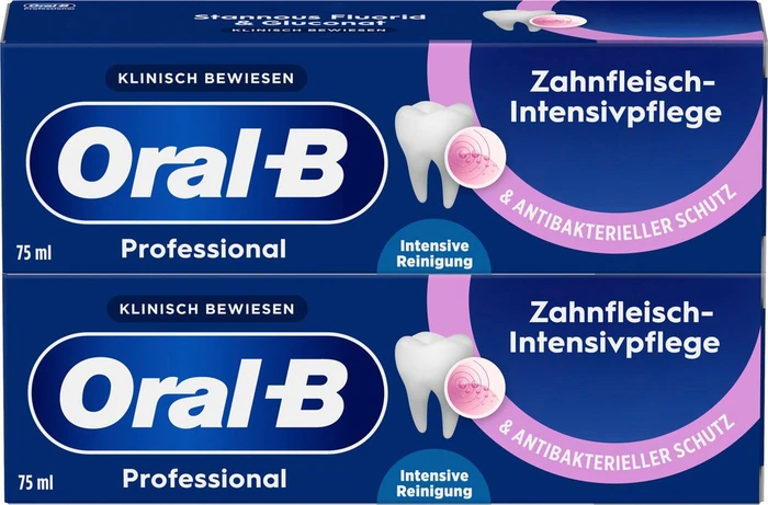 Oral-B Professional Zahnfleisch-Intensivpflege & Antibakterieller Schutz Zahncreme, 150ml (2x 75ml)