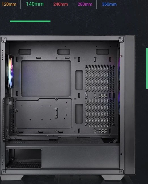 Thermaltake Divider 370 TG ARGB, schwarz, Glasfenster