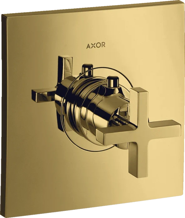 Hansgrohe Axor Citterio Thermostat HighFlow Unterputz mit Kreuzgriff polished gold optic