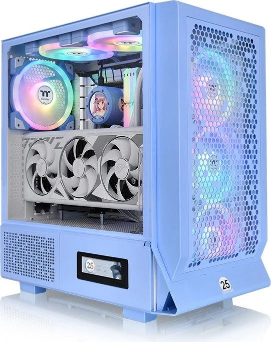 Thermaltake Ceres 330 TG ARGB Hydrangea Blue, blau, Glasfenster