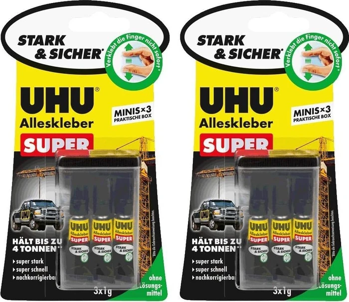 UHU Super strong & safe Minis Alleskleber Tube, 3g