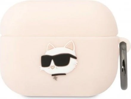 Karl Lagerfeld KLAPRUNCHP AirPods Pro cover pink/pink Silicone Choupette Head 3D