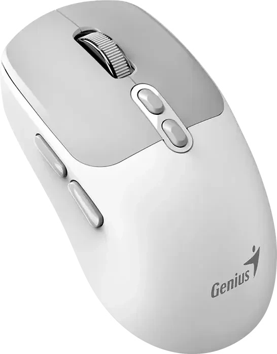 Genius NX-8080S BT Copilot Wireless Silent Mouse, Grey White, USB/Bluetooth