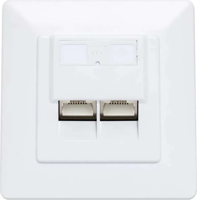 Intellinet 2-Port Cat6a 10G RJ45-Netzwerkdose, geschirmt