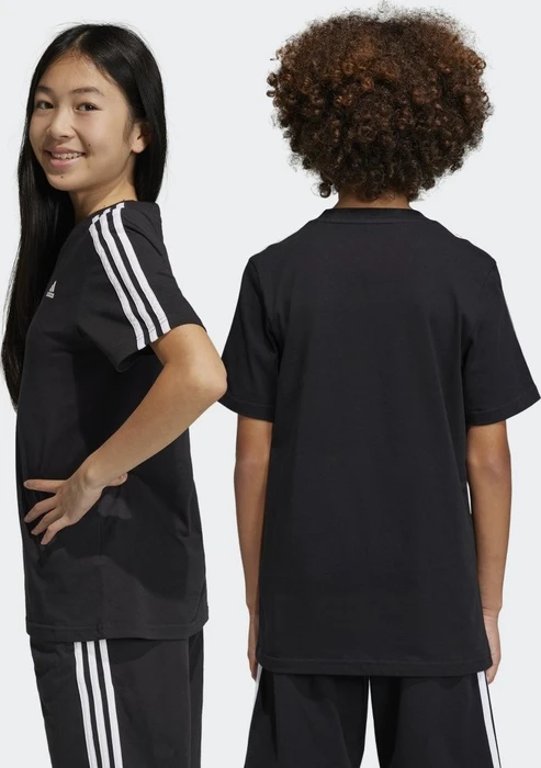adidas Essentials 3-Streifen Cotton T-Shirt kurzarm schwarz/weiß (Junior)