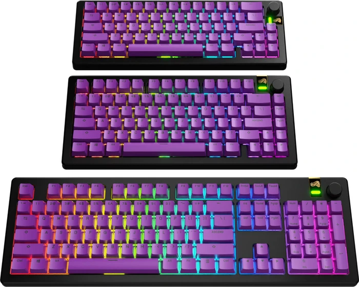 Glorious GPBT Basics Keycaps, Kunststoff (PBT), Epic Purple, violett, 130 Tasten, ANSI-US
