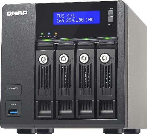 QNAP TVS-471-i3-4G, 4GB RAM, 4x RJ-45 1000Base-T, 3x USB-A 3.0