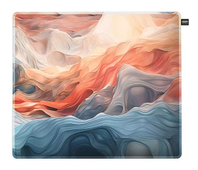 Cherry Xtrfy GP5 Amnis Blue Large Gaming Mauspad, 460x400mm, Motiv blau/orange
