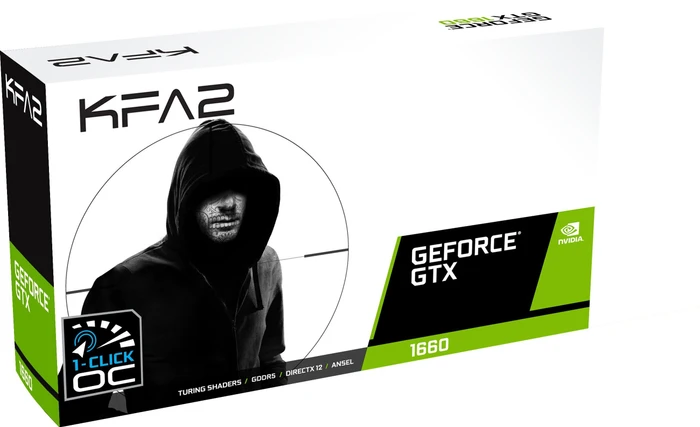 KFA2 GeForce GTX 1660 White Mini (1-Click OC), 6GB GDDR5, DVI, HDMI, DP