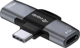 Equip 2-in-1-USB-C-OTG-Adapter, USB-C 3.1 [Stecker] auf 2x USB-C 3.1 [Buchse], PD 100W, grau (133479)