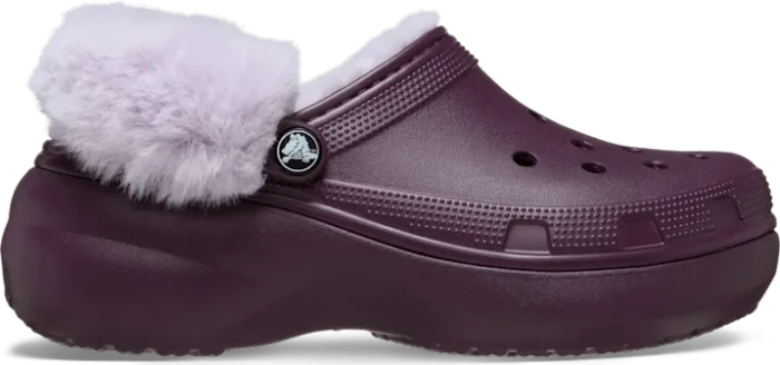 Crocs Classic Platform Fuzz Lined plush plum (Damen)