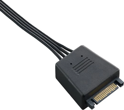 SilverStone CP06-L, SATA Adapter Kabel, 1 auf 3 SATA Stecker (Super Flexibel), 2x 2200µF Kondensatoren