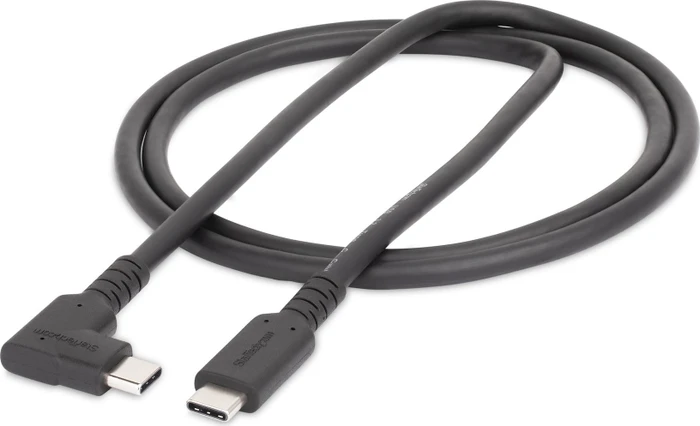 StarTech USB Kabel, USB 3.1, 10Gb/s, 8K60Hz, 100W, USB-C [Stecker] auf USB-C [Stecker], 90° gewinkelt, 100cm
