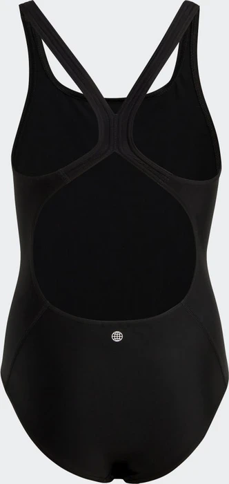 adidas Solid Small Logo Badeanzug schwarz/weiß (Junior)