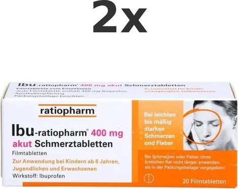 IBU-ratiopharm 400mg akut Schmerztabletten, 20 Stück