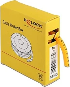 DeLOCK Kabelmarker Box, Nummer 9, gelb, 500 Stück