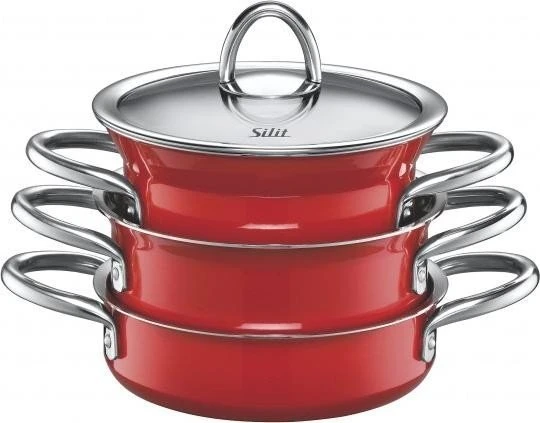 WMF Silit miniMax Kochtopf-Set energy red, 3-tlg.