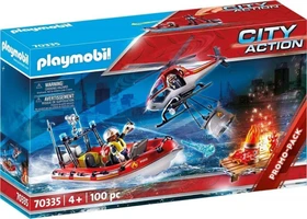 playmobil City Action Feuerwehreinsatz mit Heli und Boot