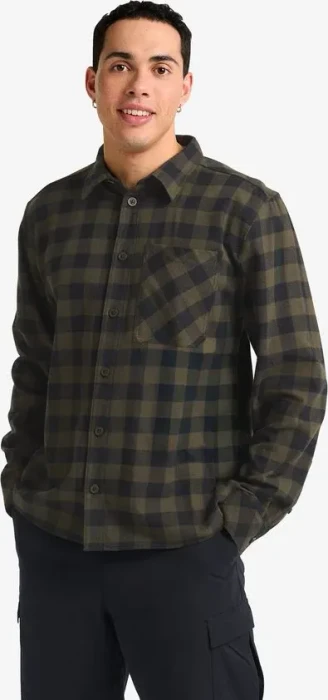 Jack Wolfskin Lite Flannel Hemd langarm check/obsidian moss (Herren)