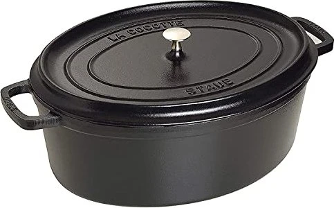 Zwilling Staub Cocotte Schmortopf oval 37.5x31cm 5.5l schwarz