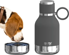 Asobu Futter- und Wasserbehälter inkl. Reisenapf, 975ml, grau