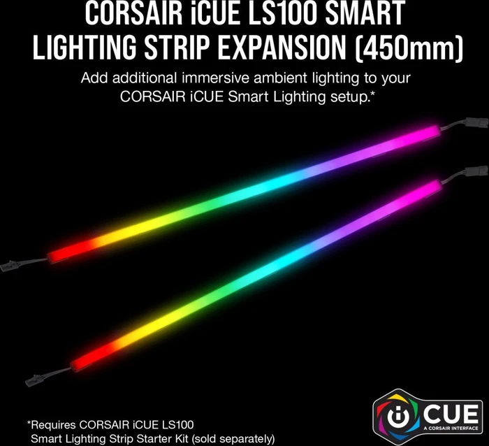 Corsair iCUE LS100 Smart Lighting Strip Expansion Kit 450mm, LED Streifen, 2er-Pack
