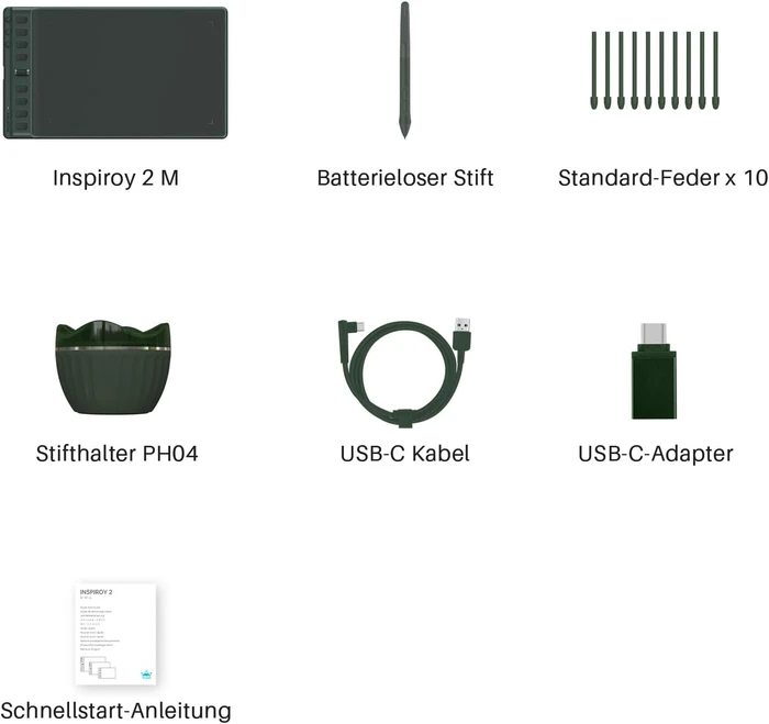 Huion Inspiroy 2 M H951P, Pine Green