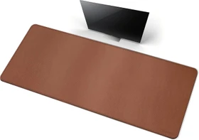 Cennbie Schreibtischunterlage Leder, Mauspad XXL, 1000x500mm, braun
